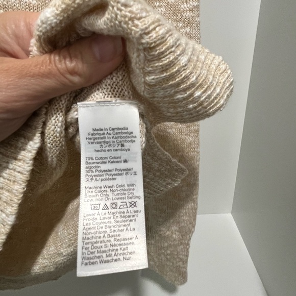 J. Crew Crewneck Beach Sweater light khaki Knit Pullover Size Small NEW cotton - Picture 5 of 9